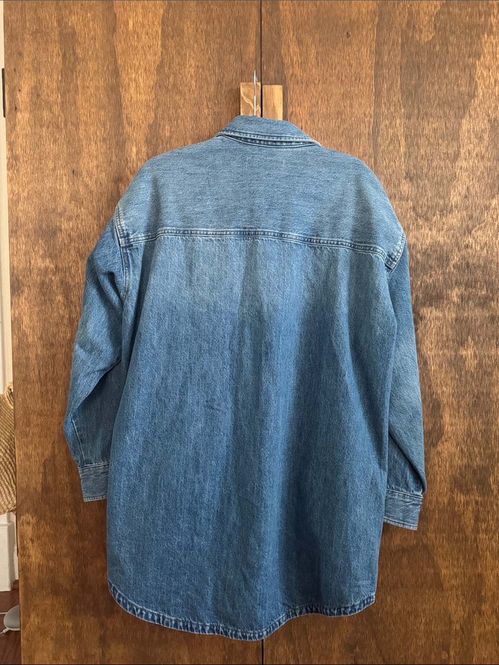 Aritzia Denim Forum Medium Blue Denim Shacket with Chest Pocket - Picture 3 of 5